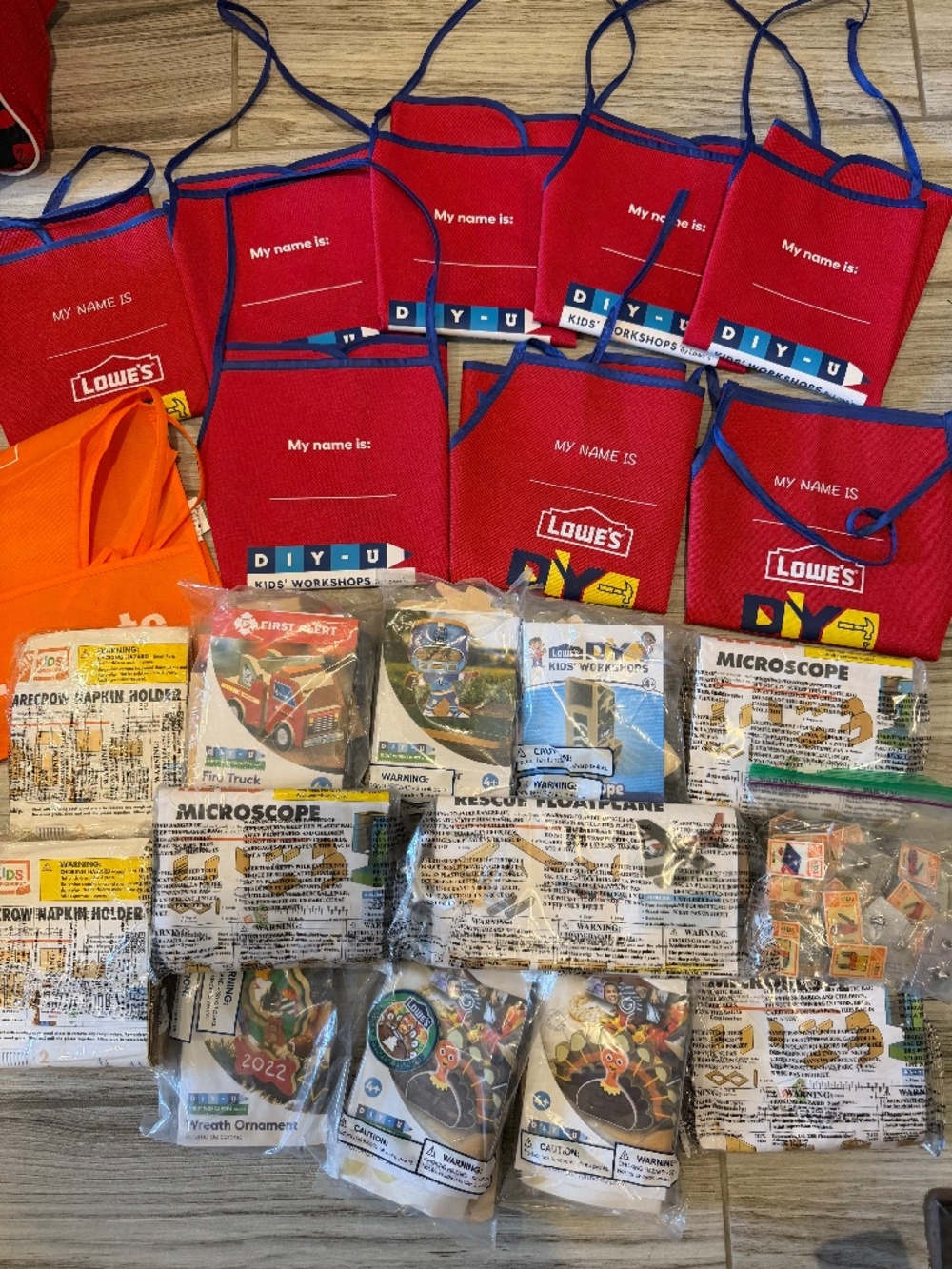 12 kids wood workshop (Lowe’s and Home Depot)
